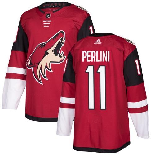 Adidas Men Arizona Coyotes #11 Brendan Perlini Maroon Home Authentic Stitched NHL Jersey